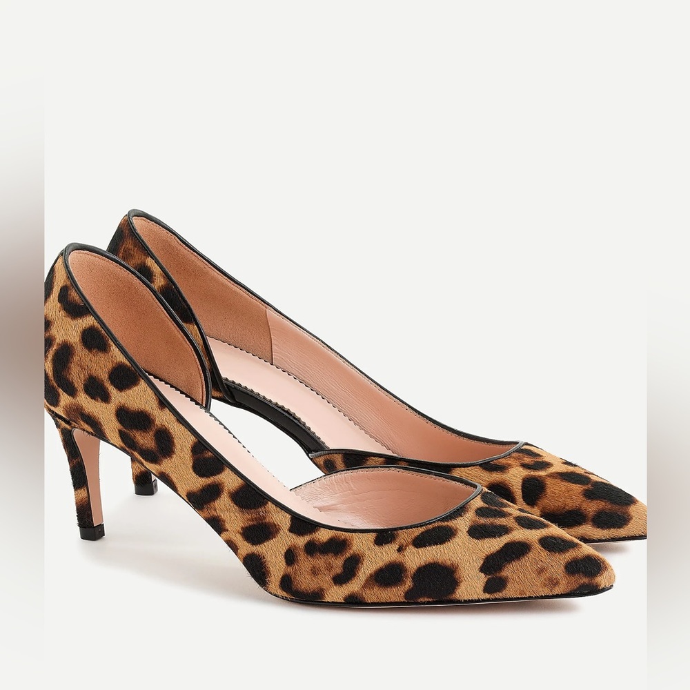 J. Crew Colette d'Orsay pumps in leopard calf hair